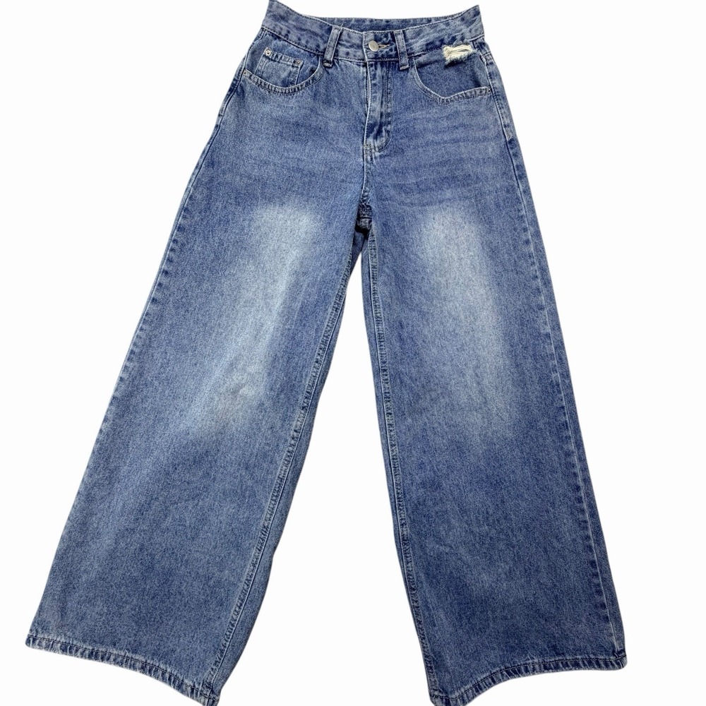 DAZY Wide Leg Jeans Women's Size S High Rise Light Wash Denim Casual Trendy